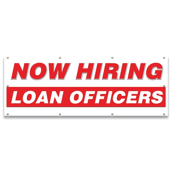 Now Hiring Loan Officers Banner Apply Inside Accepting Application Single Sided